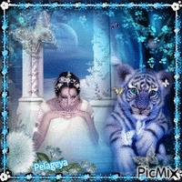 tigre bleu geanimeerde GIF