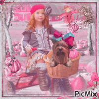 Little Girl & Dog - Besplatni animirani GIF