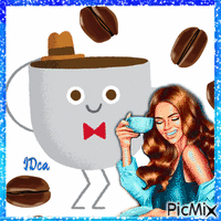 Chapeau le café animovaný GIF