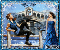romance bleu a venise Animated GIF