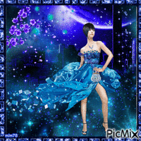 lady blue concours - Free animated GIF