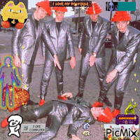i like this picture of devo animált GIF
