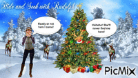 Hide and seek with Rudolph - GIF animasi gratis