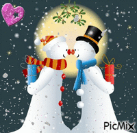 bonhommes de neige animovaný GIF