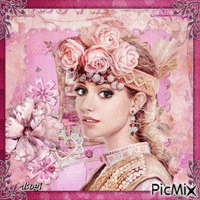 Portrait in pink color... GIF animasi