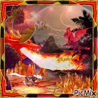 A fire breathing dragon