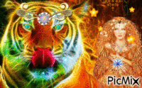 ♥la fée du feu et sont tigre♥ - Gratis animerad GIF