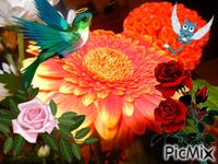 monde floral - GIF animasi gratis