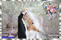 Casamento na neve - GIF animé gratuit