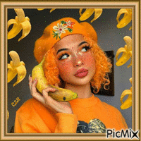 Portrait femme orange