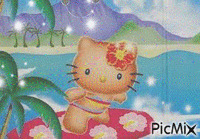 aloha hello kitty!! - Gratis animerad GIF