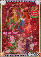 ♥♥ les amoureux sont seul  aux monde ♥♥ joyeuse saint-valentin  mes ami(es) gros bisous - GIF animé gratuit