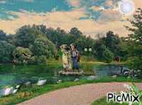 Утро в парке - Безплатен анимиран GIF