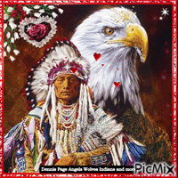eagle with native - Gratis geanimeerde GIF