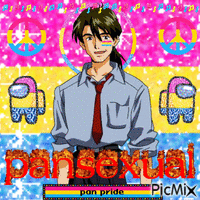 Pansexual Ryoji Kaji animuotas GIF