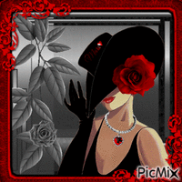 ramo de flores negra GIF animata