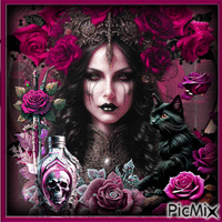 Gothique avec des roses - GIF animado gratis
