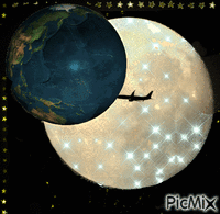 Mond, Erde...... анимированный гифка