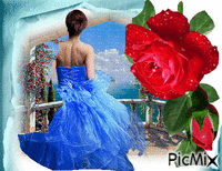 women roses GIF animasi