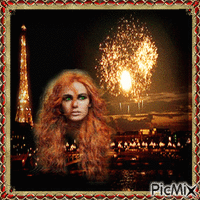 Red head in Paris - GIF animé gratuit