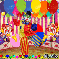 Colorful, Funny, Friendly, Circus Clown geanimeerde GIF