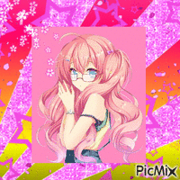 Pink Girl Kawaii animovaný GIF