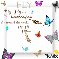 Fly butterfly アニメーションGIF