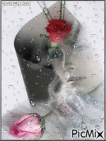 MY ROSE IN RAIN анимиран GIF