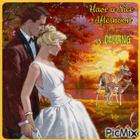 Have a Nice Afternoon. Autumn is calling. Couple. Love GIF animé