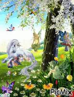 une licorne des fées animovaný GIF