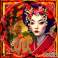 Geisha - Red and orange tones