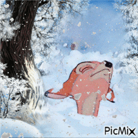 Bambi in Winter animuotas GIF