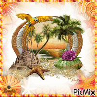 tropical summer view animált GIF