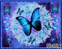 les papillons bleues GIF animé