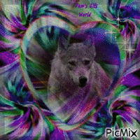Wolf in Heart Animiertes GIF
