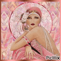art deco pink woman