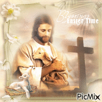 Jesus mit dem Lamm geanimeerde GIF