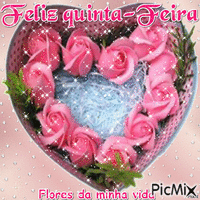 Coração com Rosas - GIF animado gratis