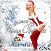Woman and Christmas - Бесплатный анимированный гифка