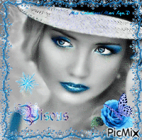 BLUE BISOUS Animated GIF
