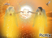 The Big Power Of The Golden Angel Forces - GIF animé gratuit