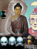 Collage budista GIF animado