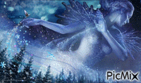 Magical winter in blue - Darmowy animowany GIF