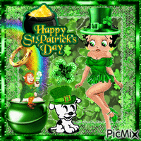 St. Patrick's Day - Betty Boop - Free animated GIF