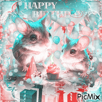 Birthday party mouse - Nemokamas animacinis gif
