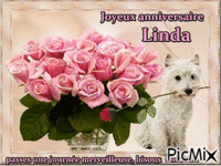 joyeux aniversaire Linda - Δωρεάν κινούμενο GIF