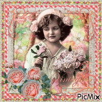 portrait of a vintage little girl