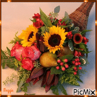 autumn flowers for my friends - GIF animé gratuit