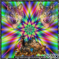 WOLF IN COLORS GIF animado