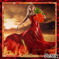 * La vaporeuse robe rouge * - GIF animé gratuit